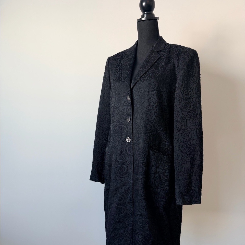 Tahari Charcoal Lace-Patterned Blazer